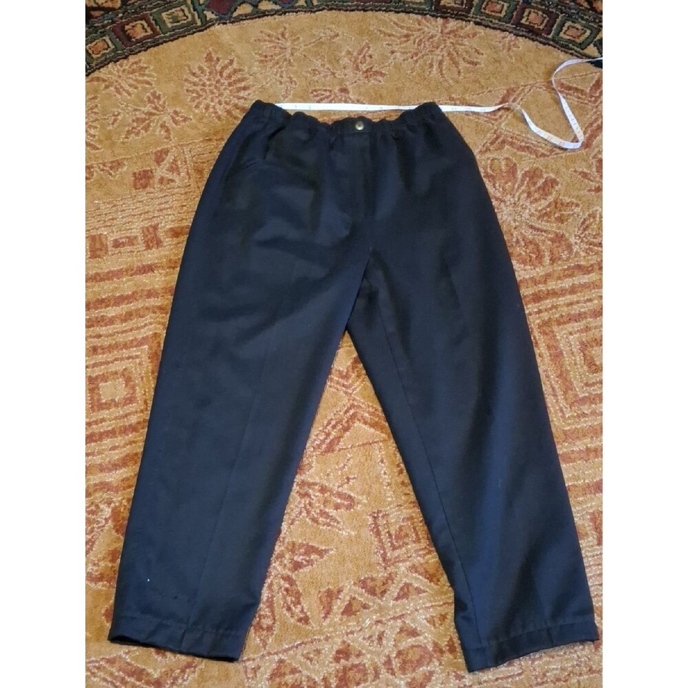 Kim Rogers Black Straight-Leg Dress Pants with Elastic Waistband (Jea075)